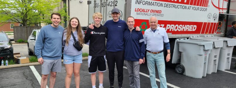 Bradish staff and their families help with Bradish Document Shredding Day.