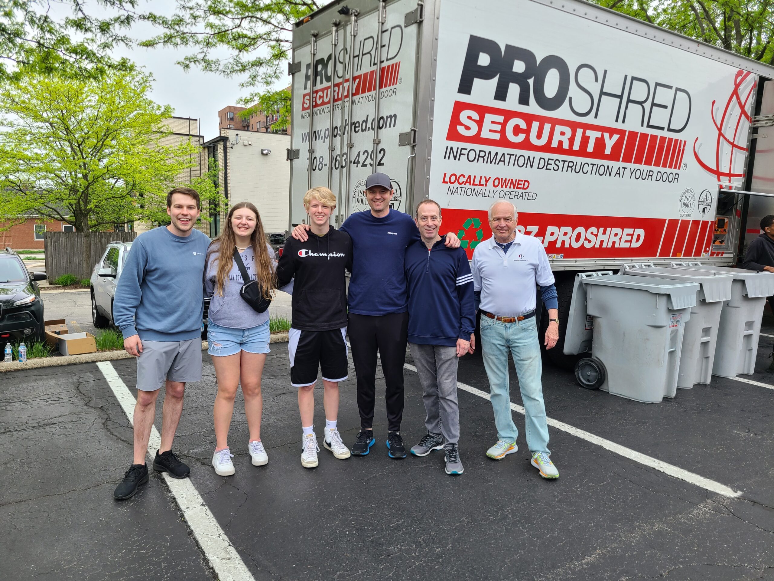 Bradish staff and their families help with Bradish Document Shredding Day.