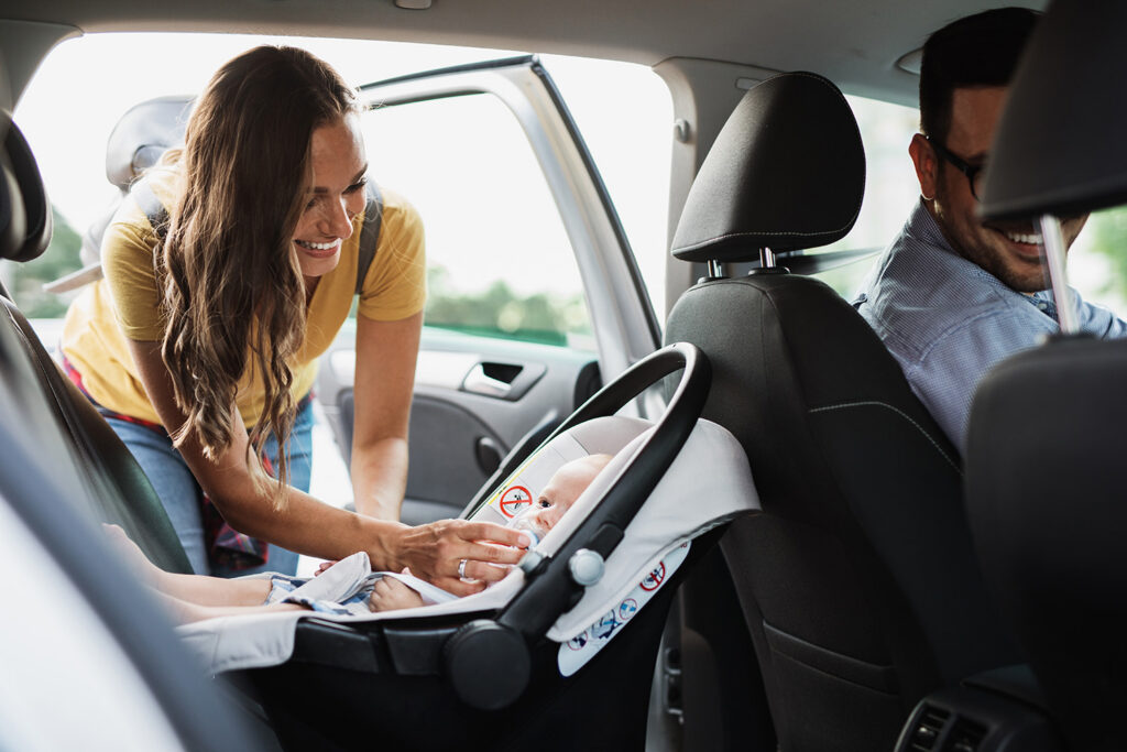 Family in their car protected by insurance